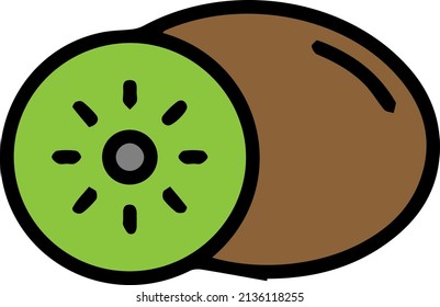Vector illustration of a kiwi fruit on a white background.
