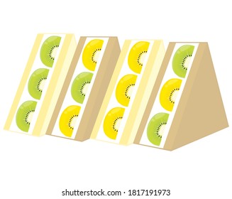 Vector illustration of kiwi fruit sandwich.