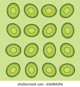 Vector illustration of kiwi, fruits on background pattern, EPS10