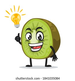vector illustration of kiwi mascot or character got idea