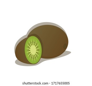 Vector illustration of kiwi on a white background