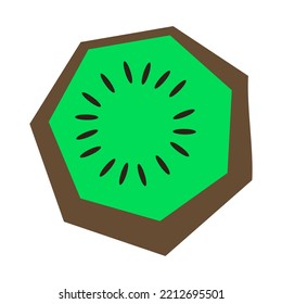 Ilustración vectorial. Kiwi sobre fondo blanco