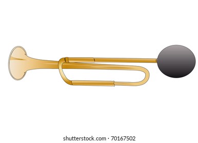 Ilustración vectorial de klaxon bajo fondo blanco