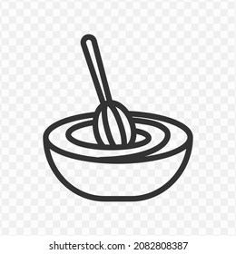 Vector illustration of knead dough icon in dark color and transparent background(png).