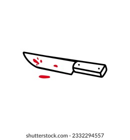 ilustración vectorial del cuchillo con sangre