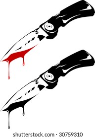 Vector illustration of knife with blood