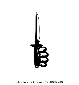 vector illustration of a knife with a brass knuckle