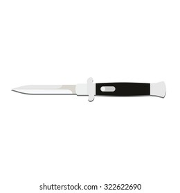 Vector illustration knife dagger with black handle