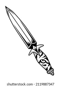 Vektorgrafik von Messer oder Dagger mit grafischem Design