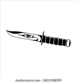 Vektorgrafik von Messer mit Augenkonzept