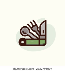 Vector illustration of knife in flat color style