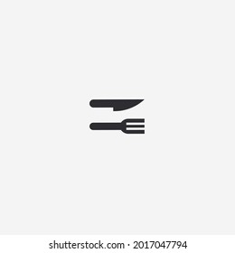 Icono vectorial de cuchillo y tenedor