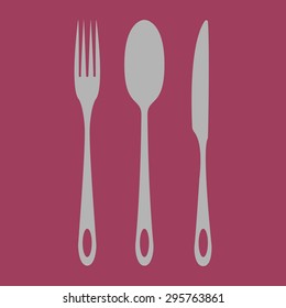 Vector illustration of knife fork spoon 