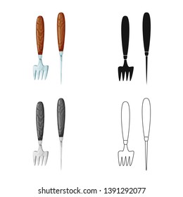 Vector illustration of knife and fork symbol. Collection of knife and device vector icon for stock.