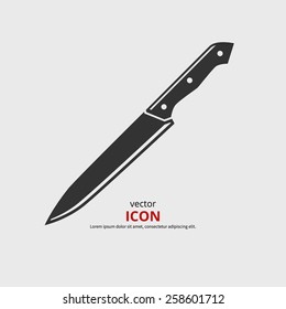 Vector illustration knife icon. Black silhouette.