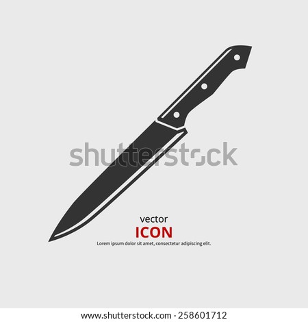 Vector illustration knife icon. Black silhouette.