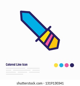 Vector illustration of knife icon colored line. Beautiful camping element also can be used as sharp icon element.