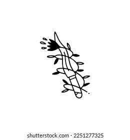 vector illustration of knife with leaf