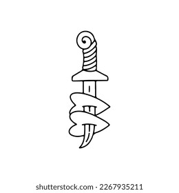  vector illustration of knife piercing heart