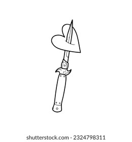 vector illustration of knife piercing heart