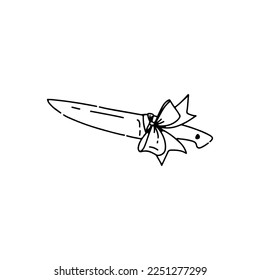 ilustración vectorial de la navaja con cinta