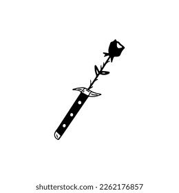 Vektorgrafik eines Messers mit Rose