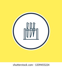 Vector illustration of knife set icon line. Beautiful utensil element also can be used as flatware icon element.