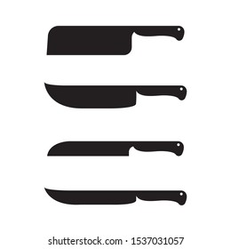vector illustration knife silhouette set