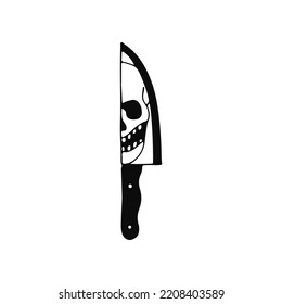 Vector Illustration Knife Skull Stock Vector (Royalty Free) 2208403589 ...