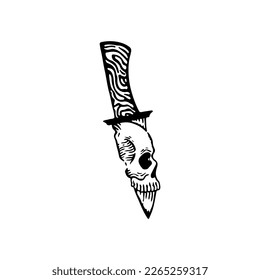 Vektorgrafik von Messer mit Schädelkonzept