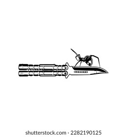 vector illustration of a knife with a spider