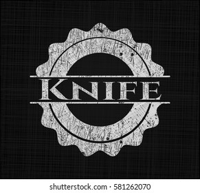 Vector illustration of Knife written on a blackboard
