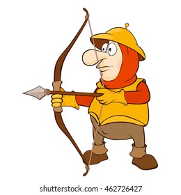 Vector Illustration of a Knight Archer. Cartoon Character