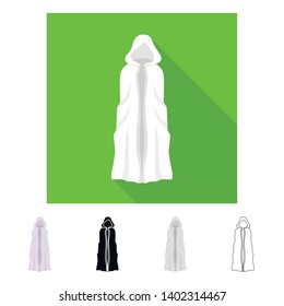 Vector illustration of knight and cape symbol. Set of knight and history stock vector illustration.
