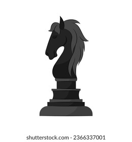 Ilustración vectorial de una pieza de ajedrez caballero en un estilo plano sobre un fondo blanco.