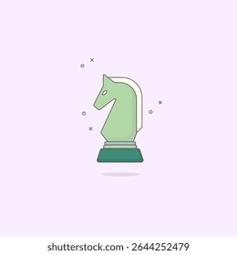 Vector illustration of Knight chess piece. cute chess piece design