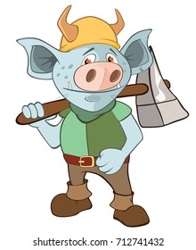 Vector Illustration of a Knight Devil. Cartoon Character 