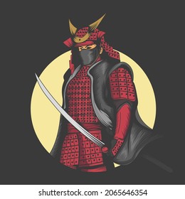 vector illustration of a knight holding a sword