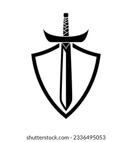 vector illustration of knight sword and shield