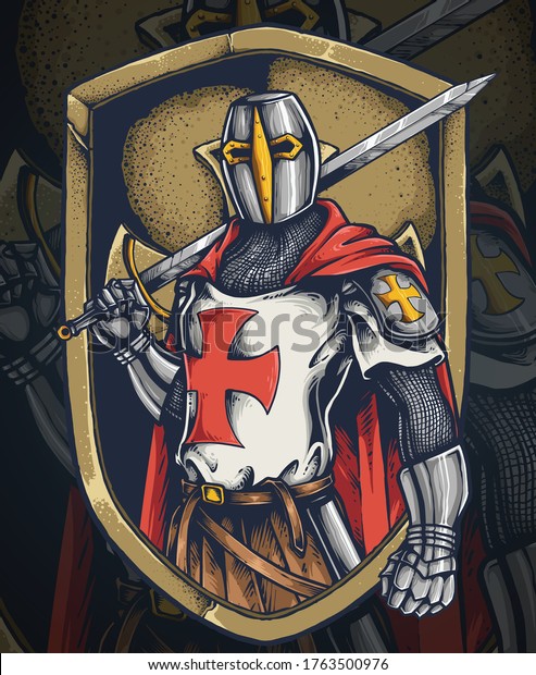 Vector illustration of knight templar 