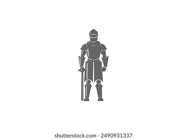 Vector illustration of knight's armor on a white background