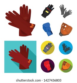 Vector illustration of knitted and keeper icon. Collection of knitted and hand stock symbol for web.