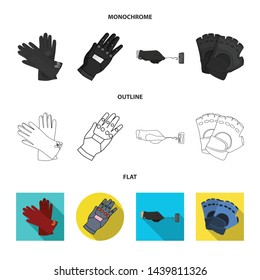 Vector illustration of knitted and keeper icon. Set of knitted and hand vector icon for stock.
