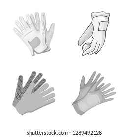 Vector illustration of knitted and keeper logo. Set of knitted and hand  stock vector illustration.
