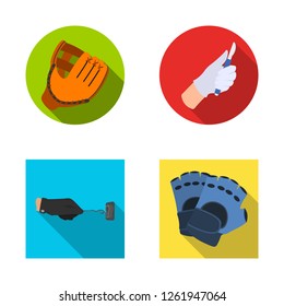 Vector illustration of knitted and keeper sign. Set of knitted and hand  stock vector illustration.