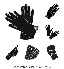 Vector illustration of knitted and keeper sign. Set of knitted and hand  vector icon for stock.