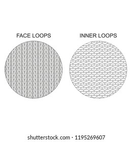 Vector illustration of knitted loops