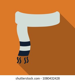 Vector illustration knitted scarf isolated on background. Winter scarf