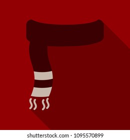 Vector illustration knitted scarf isolated on background. Winter scarf