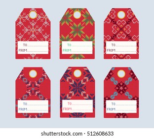 Vector Illustration of Knitted Sweater Greeting card for Design, Website, Background, Banner. Christmas Flyer Template. Holiday Winter gift tags.
